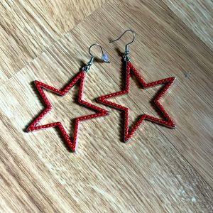 Red Star Earrings